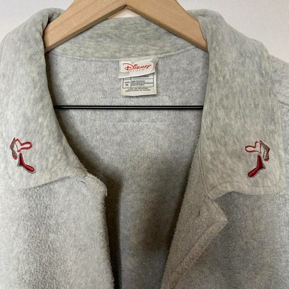 Walt Disney Minnie Mickey Mouse Vintage 90s Gray Love Red Heart Cardigan XL - Picture 2 of 4